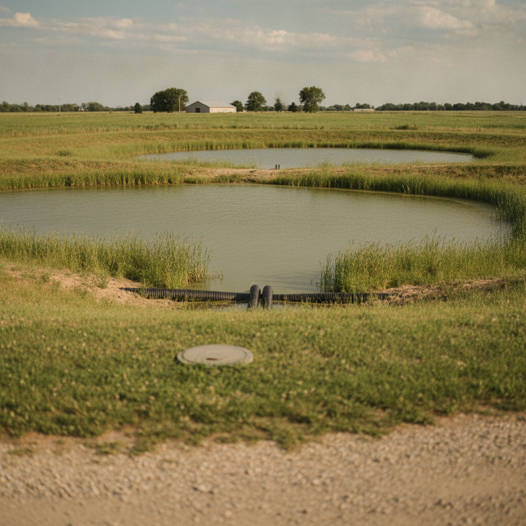 septic lagoon - lagoon system that receives wastewater from a septic tank