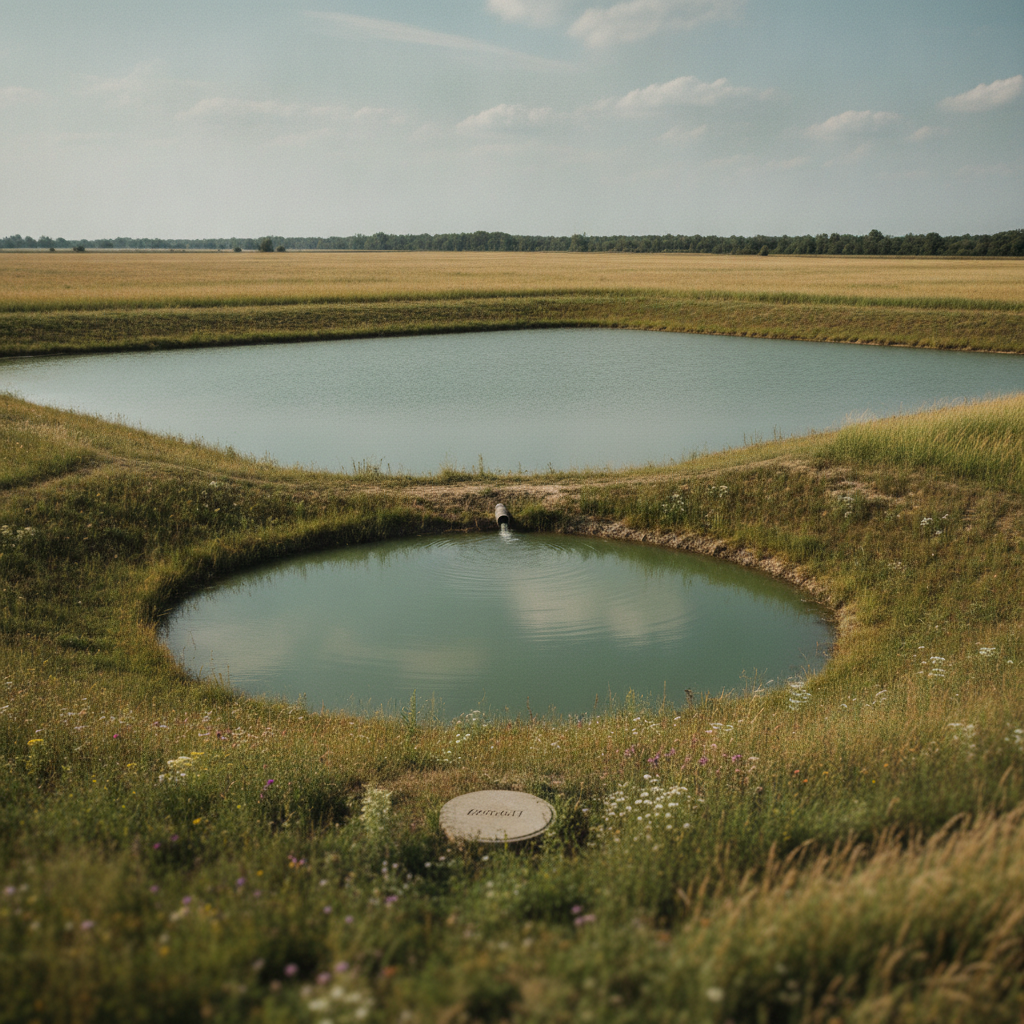 septic lagoon - lagoon system that receives wastewater from a septic tank